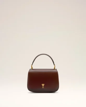 Sac Paris Paris à poignées en cuir glacé bordeaux