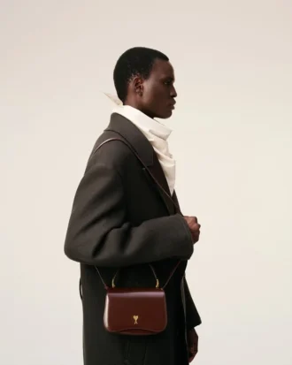 Sac Paris Paris à poignées en cuir glacé bordeaux