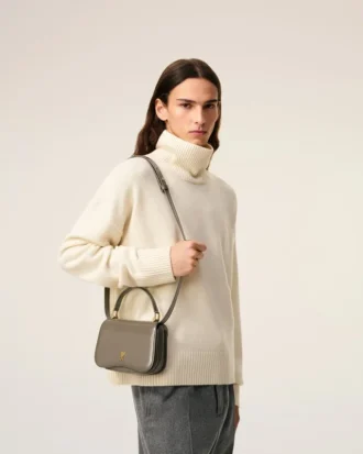 Sac Paris Paris à poignées supérieures en cuir verni gris