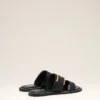 Sandales à boucle en cuir de vache noir
