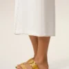 Sandales à boucle en cuir de vachette jaune