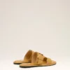 Sandales à boucle en cuir de vachette jaune