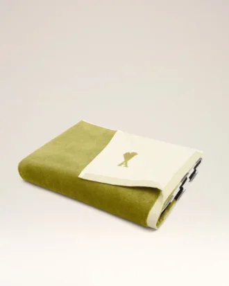 Serviette Ami de Coeur en coton bicolore vert