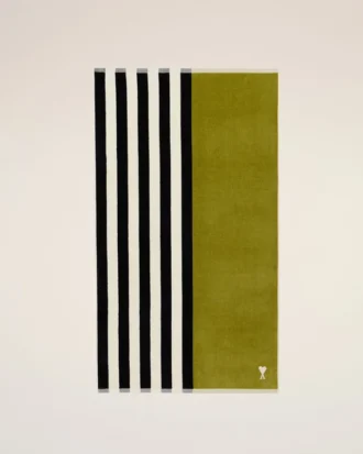 Serviette Ami de Coeur en coton bicolore vert