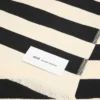 Serviette de plage en coton rayée noire