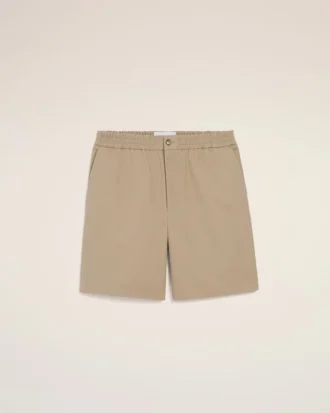 Short Ami de Coeur en coton beige à taille élastiquée