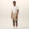 Short Ami de Coeur en coton beige à taille élastiquée