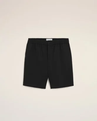 Short Ami de Coeur en coton noir à taille élastiquée