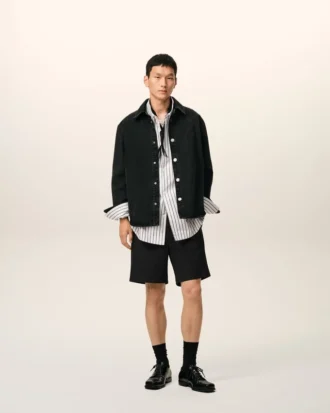 Short Ami de Coeur en coton noir à taille élastiquée