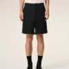 Short Ami de Coeur en coton noir à taille élastiquée