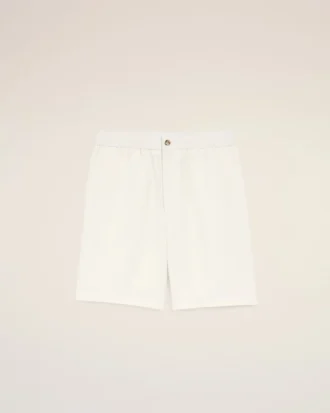 Short Ami de Coeur en lin mélangé beige à taille élastiquée