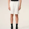 Short Ami de Coeur en lin mélangé beige à taille élastiquée