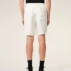 Short Ami de Coeur en lin mélangé beige à taille élastiquée