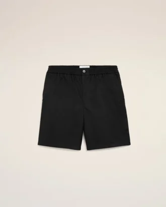 Short Ami de Coeur en nylon noir à taille élastiquée et clous