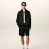 Short Ami de Coeur en nylon noir à taille élastiquée et clous