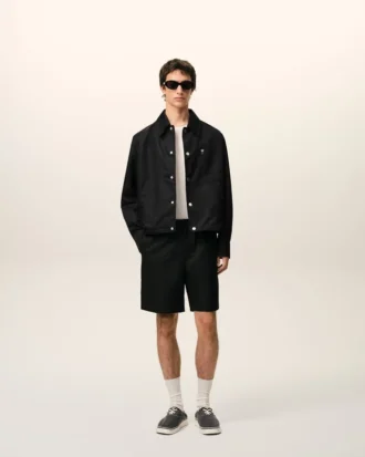 Veste en nylon noir Ami de Coeur à boutons-pression