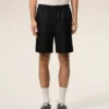 Short Ami de Coeur en nylon noir à taille élastiquée et clous