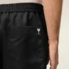Short Ami de Coeur en nylon noir à taille élastiquée et clous