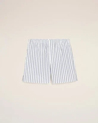 Short blanc en coton élastiqué