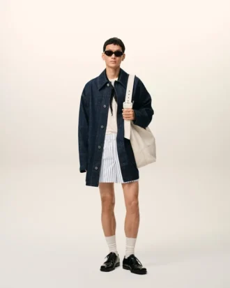 Short blanc en coton élastiqué