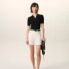 Short en coton blanc avec étiquette Ami Paris Heritage