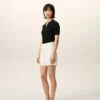 Short en coton blanc avec étiquette Ami Paris Heritage