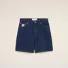 Short en coton bleu avec étiquette Ami Paris Heritage