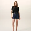 Short en coton bleu avec étiquette Ami Paris Heritage