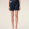 Short en coton bleu avec étiquette Ami Paris Heritage