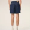 Short en coton bleu avec étiquette Ami Paris Heritage