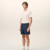 Short en coton bleu avec étiquette Ami Paris Heritage