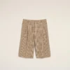 Short en laine marron à carreaux Prince de Galles
