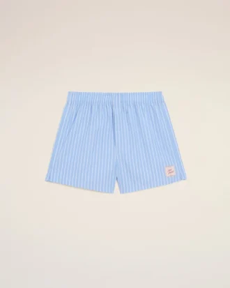 Short à rayures bleues en coton