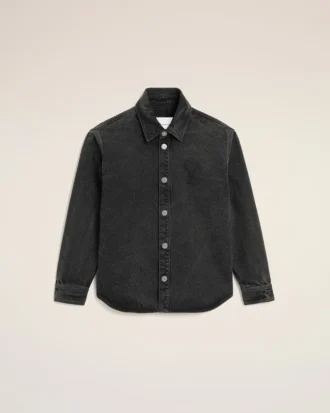 Surchemise Ami de Coeur en coton noir tricoté