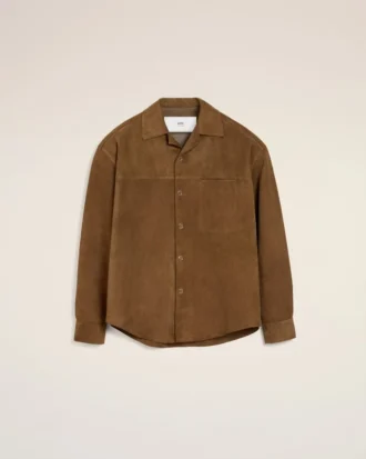 Surchemise en cuir marron