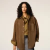 Surchemise en cuir marron