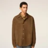 Surchemise en cuir marron