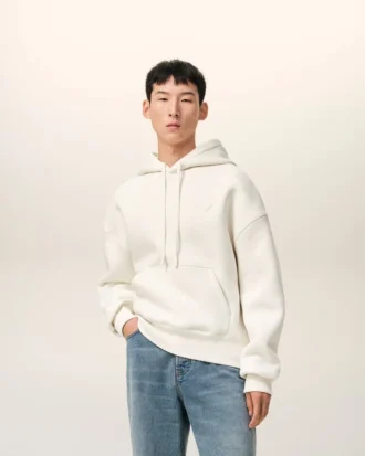 Sweat Ami de Coeur Hoodie en coton blanc gaufré