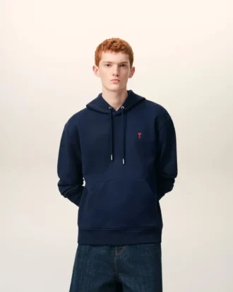 Sweat Ami de Coeur Hoodie en coton bleu et rouge