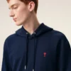 Sweat Ami de Coeur Hoodie en coton bleu et rouge
