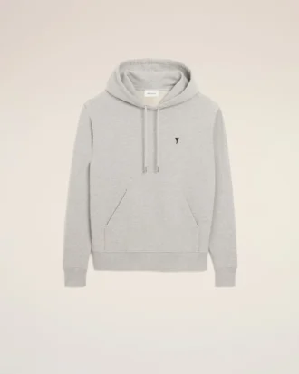Sweat Ami de Coeur Hoodie en coton gris contrasté