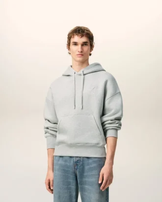 Sweat Ami de Coeur Hoodie en coton gris gaufré