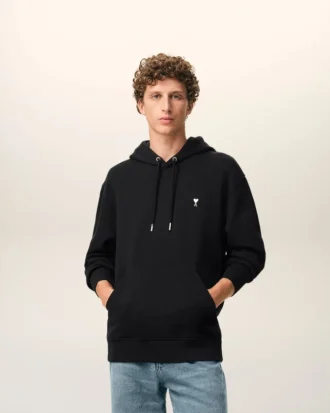 Sweat Ami de Coeur Hoodie en coton noir