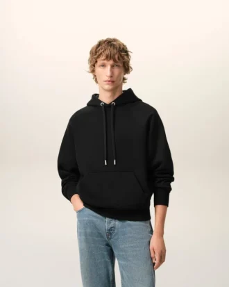Sweat Ami de Coeur Hoodie noir en coton avec motif Ami de Coeur en relief