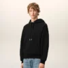 Sweat Ami de Coeur Hoodie noir en coton avec motif Ami de Coeur en relief