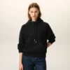 Sweat Ami de Coeur Hoodie noir en coton avec motif Ami de Coeur en relief