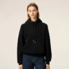 Sweat Ami de Coeur Hoodie noir en coton avec motif Ami de Coeur en relief