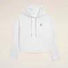 Sweat à capuche court Ami de Coeur en coton blanc