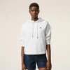 Sweat à capuche court Ami de Coeur en coton blanc