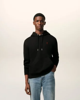 Sweat à capuche noir Red Ami de Coeur Hoodie